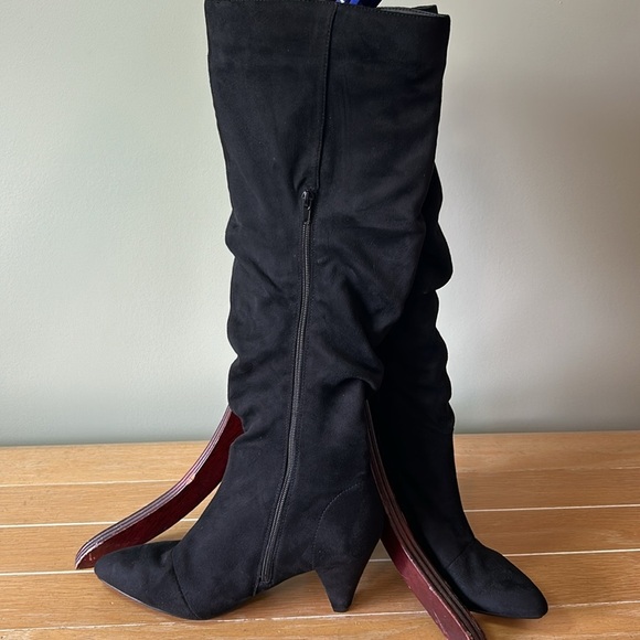 Lane Bryant heeled boots size 11 W inside zipper soft faux suede new 3.5” heel - Picture 6 of 17